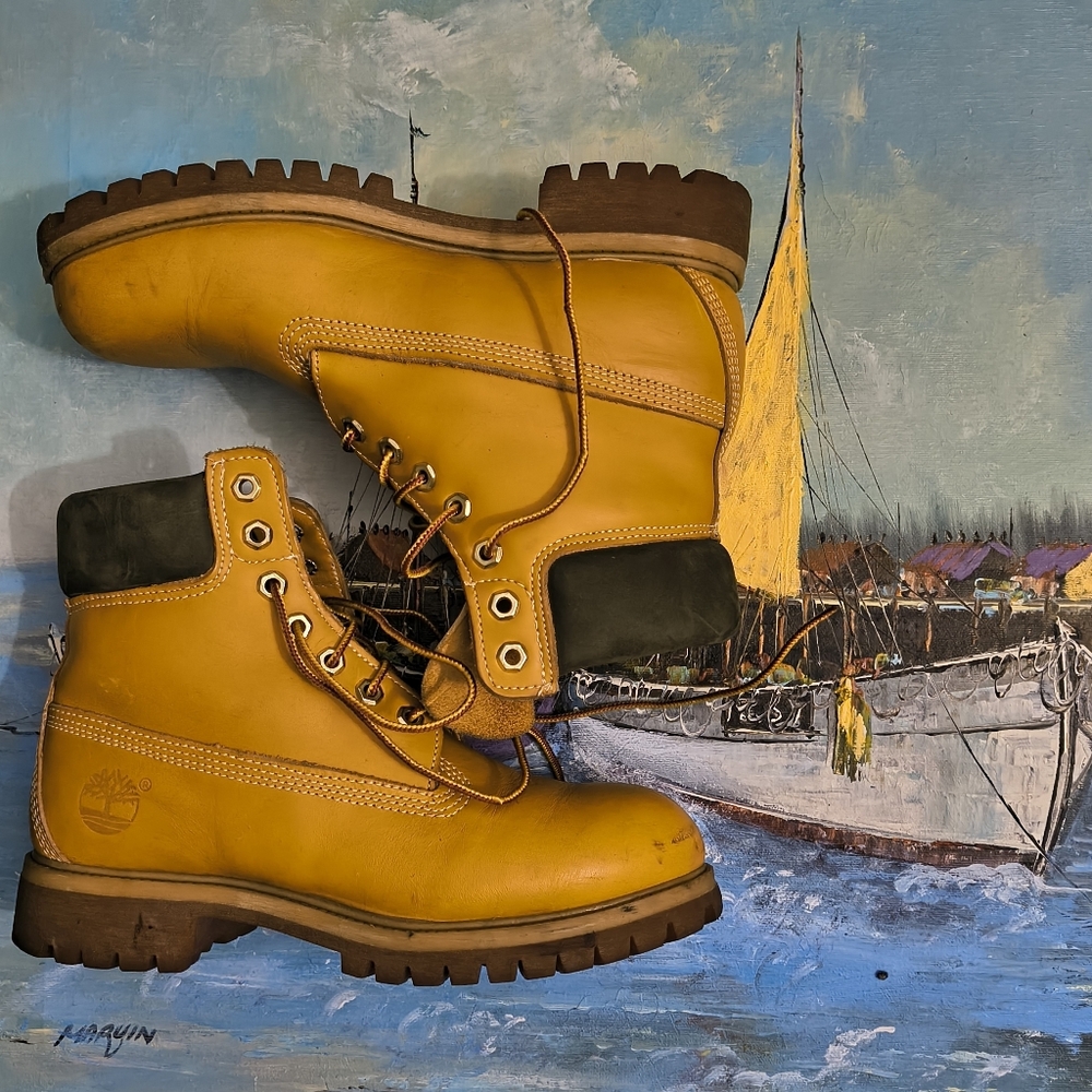 Timberland Yellow and Brown Men's Boots